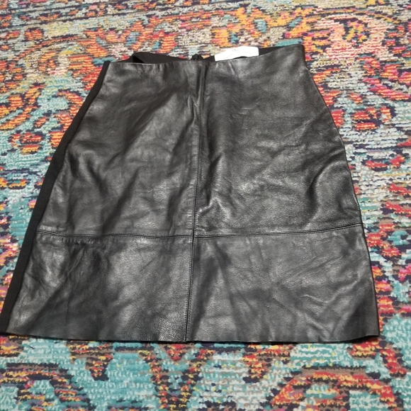 Amanda Uprichard Skirts Amanda Uprichard Black Lamb Leather Skirt